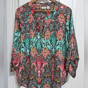 Cato Women's Paisley Print Top - Multicolor